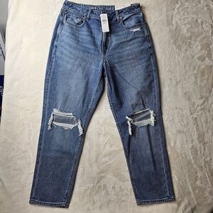 American Eagle Mom Jeans Ankle Short 8 NEW NWT distressed 29 waist comfort